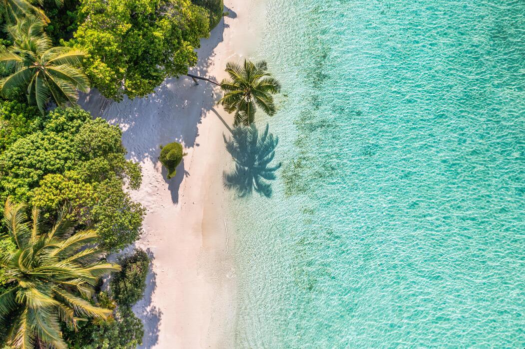 Aerial view of turquoise Gulf water and white sand beach near Boca Grande, Gasparilla Island, Florida